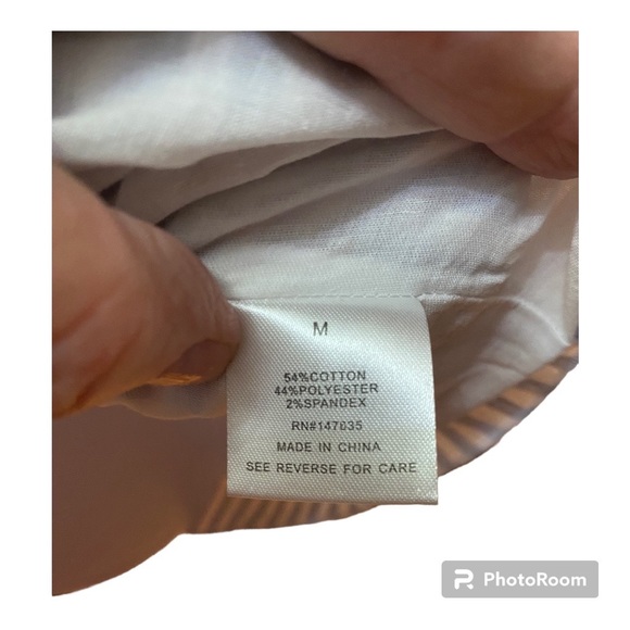 RAMPAGE Dress Chambray & White Stripe Puff Sleeves Seersucker Size Medium - Picture 9 of 11